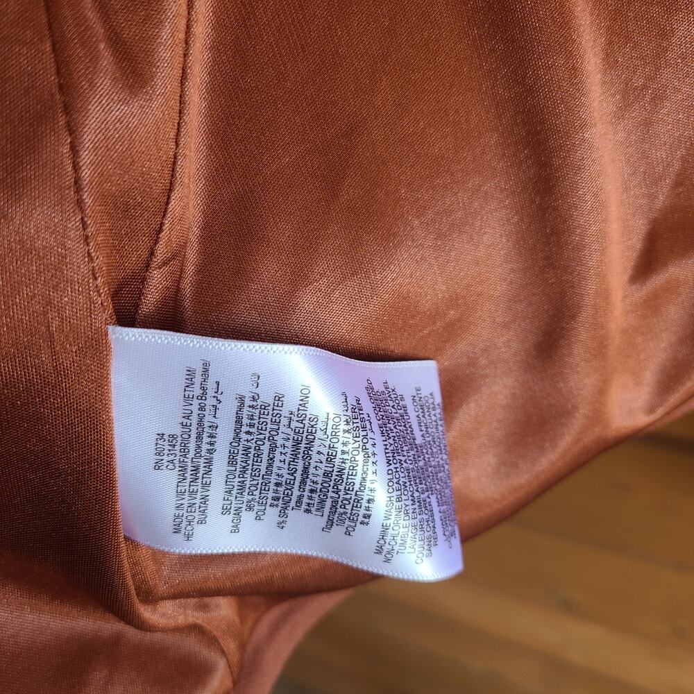 BCBGeneration Tuxedo Blazer Rust Open Front Blazer Jacket XS Long Sleeve - Picture 8 of 8